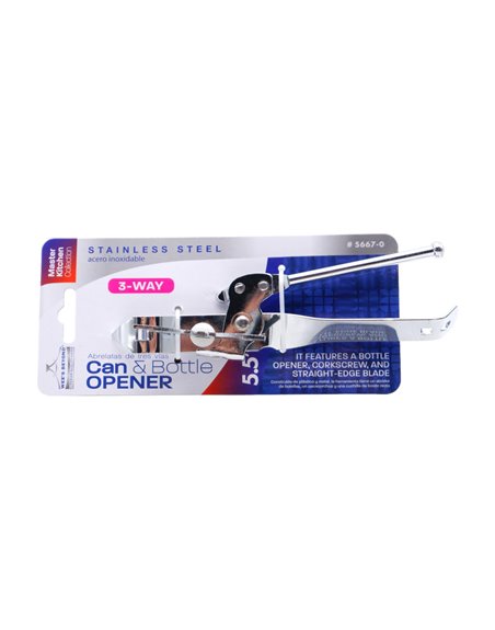 27517 - Wee's Beyond Bottle & Can Opener Stainless Steel (3-Way) - Box:  - Loc: J8