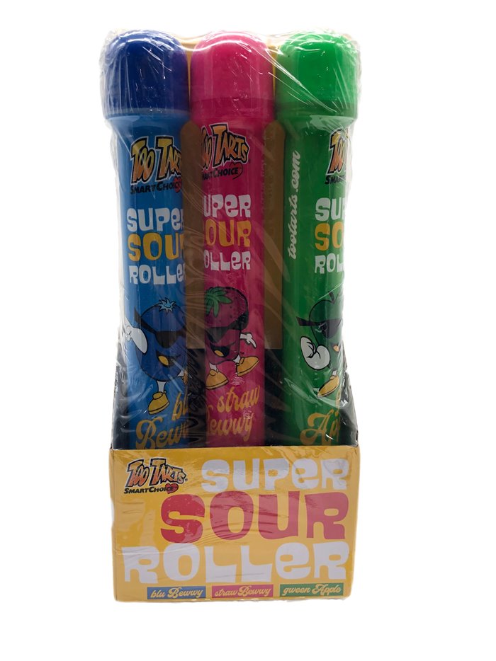 27601 - Too Tarts Super Sour Roller(Blue Bewwy, Straw Bewwy, Green Apple) - 15ct - Box:  - Loc: L5