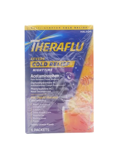 27665 - Theraflu Tea  Flu Relief Max Strength Night Time- 6 Packets - Box:  - Loc: K1