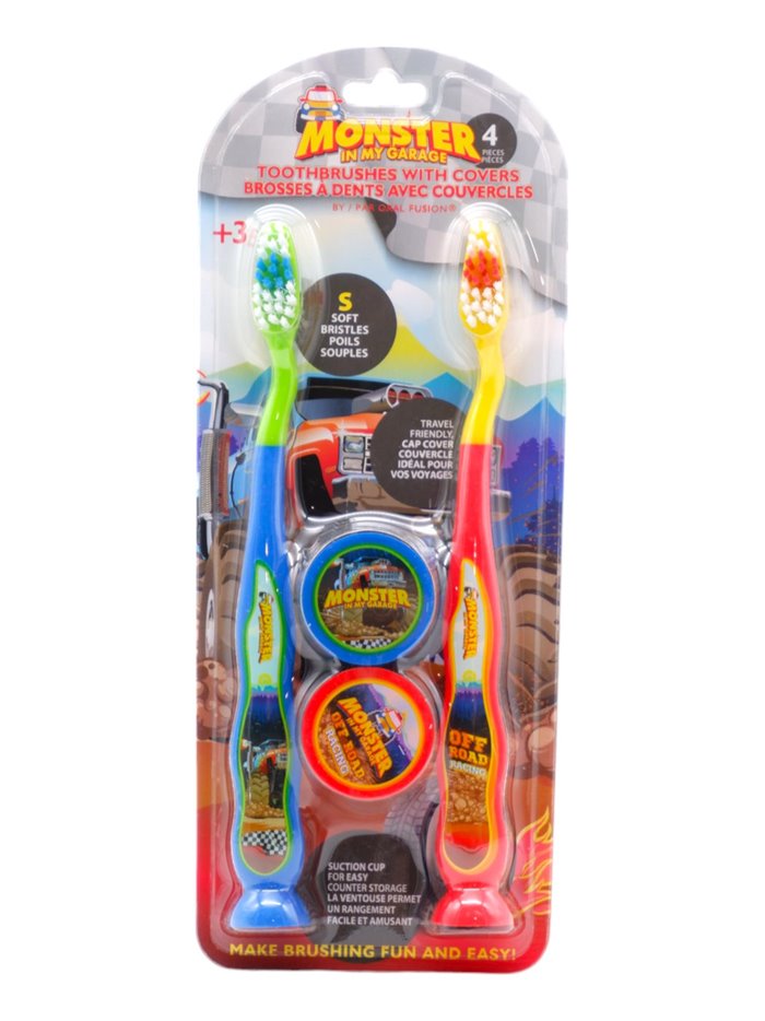 27679 - Oral Fusion Toothbrush (Kids) Monster In My Garage - 4 Pack (68036) - Box:  - Loc: K9