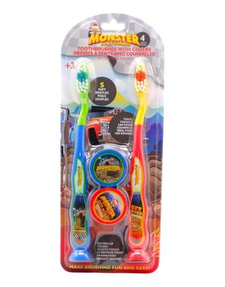 27679 - Oral Fusion Toothbrush (Kids) Monster In My Garage - 4 Pack (68036) - Box:  - Loc: K9