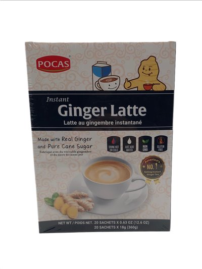 27701 - Pocas Ginger Latte, Ginger/ Can Sugar Flavor - 20 Bags - Box:  - Loc: R3