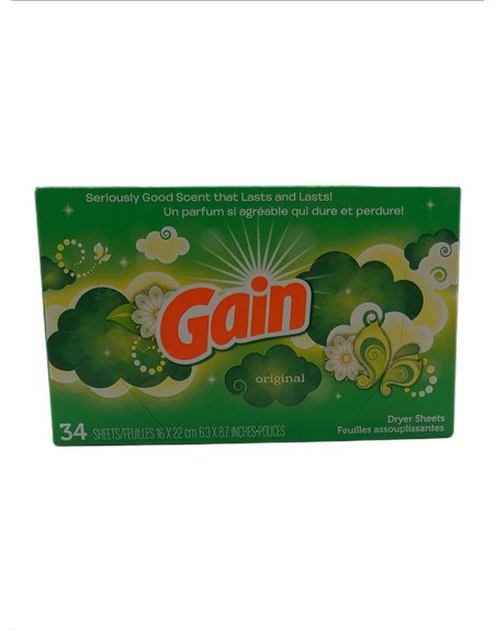 27704 - Gain Dryer Sheets, Original - 34ct (Case of 12) - Box:  - Loc: C1