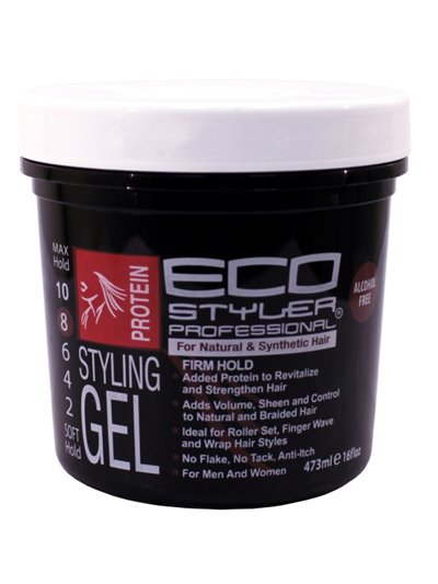 7186 - Eco Styling Gel Black - 16 oz. - Box:  - Loc: K10