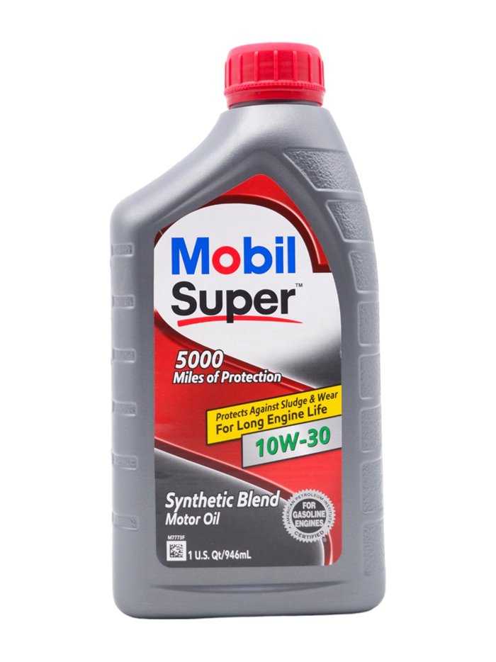 29362 - Mobil Super 5000 miles Motor Oil 10W-30 1Quart - (Case of 6) 124403 - Box:  - Loc: A5