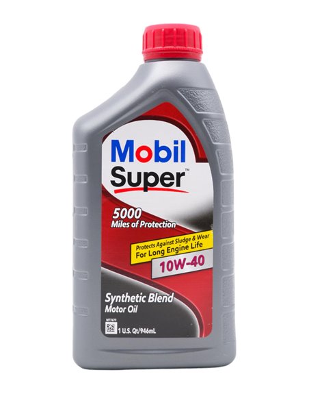 29363 - Mobil Super 5000 miles Motor Oil 10W-40 1Quart - (Case of 6) 124402 - Box:  - Loc: A5