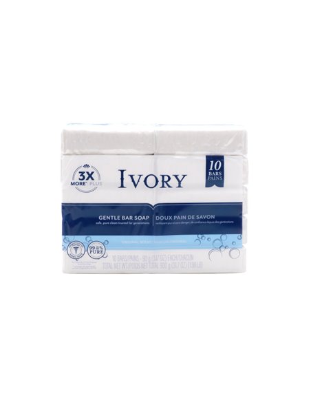 27726 - Ivory Soap Bar Original (3x More/Plus) - 3.17 oz. (10 Pack) - Box:  - Loc: O5