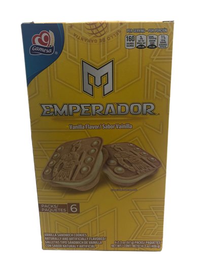 27732 - Gamesa Emperador Sandwich Cookies/Vanilla Flavor - 6/2.3 oz. - Box:  - Loc: F1