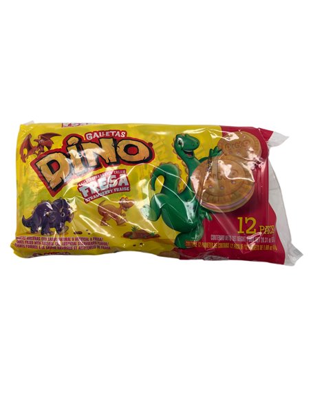 27784 - Galletas Dino Fresa 20.31oz - 12pk (Case of 18) - Box:  - Loc: N13