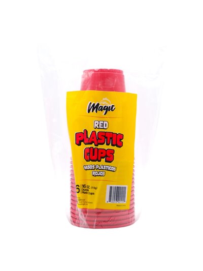 29421 - Plastic Cups, Red 16 oz. (Gold Pack) - 24 Pack/16pcs. (384Pcs) - Box:  - Loc: I11