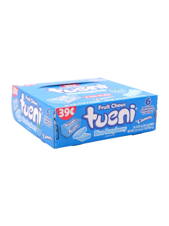 29467 - Tueni Fruit Chew  Blue Rasberry (Caramelo Suave) - 12/36ct - Box:  - Loc: L6