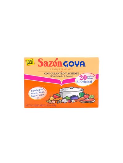 27857 - Goya Sazón Con Culantro Y Achiote Econo Pack - 3.52 oz. (20 Packets) - Box:  - Loc: G10