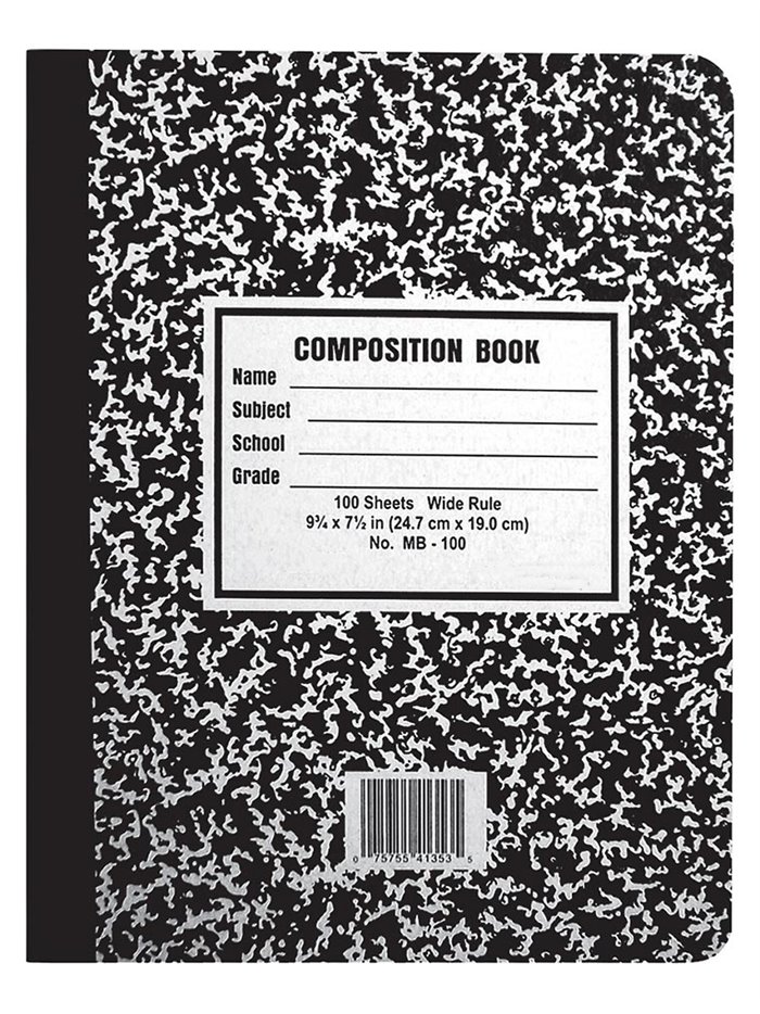 7366 - Notebook Composition - 100 Sheets - Box:  - Loc: J6