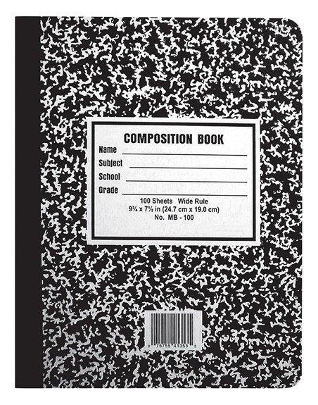 7366 - Notebook Composition - 100 Sheets - Box:  - Loc: J6