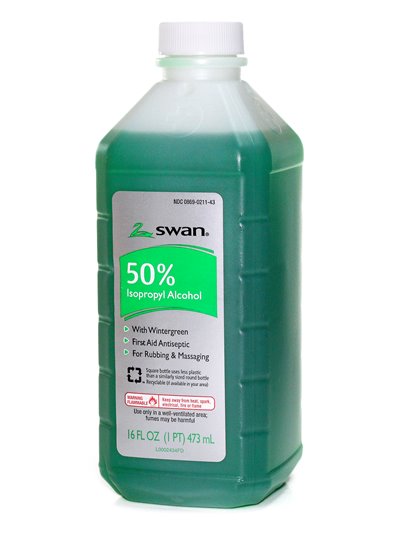 7464 - Swan 50% Isopropyl Alcohol (Green), 16 fl oz - (Case of 12) - Box:  - Loc: J3