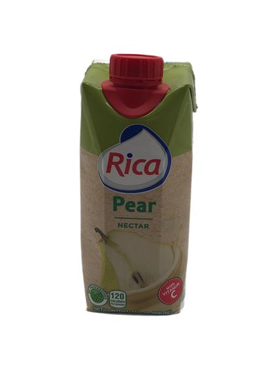 28008 - Rica Juice Pera Nectar - 17 fl. oz. 1/2 litro (Pack of 18) - Box:  - Loc: F3