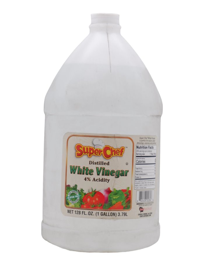 28022 - Super Chef White Vinegar 128 Fl. Oz. - ( Case of 4 ) - Box:  - Loc: H9