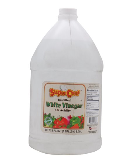 28022 - Super Chef White Vinegar 128 Fl. Oz. - ( Case of 4 ) - Box:  - Loc: H9