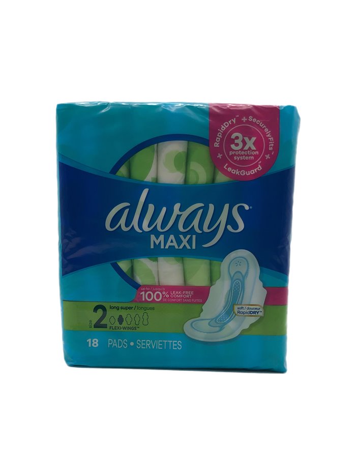 28069 - Always Maxi Size 2 - 8 x 18's 03368 - Box:  - Loc: I5
