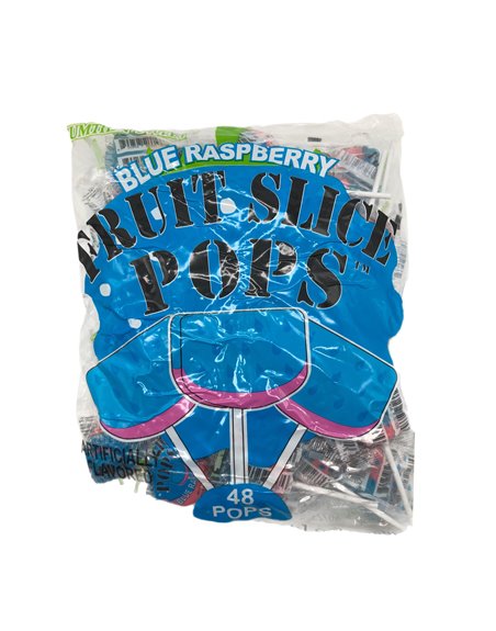 28125 - Fruit Slice Pop Blue Rasberry. 48ct. - Box:  - Loc: M7