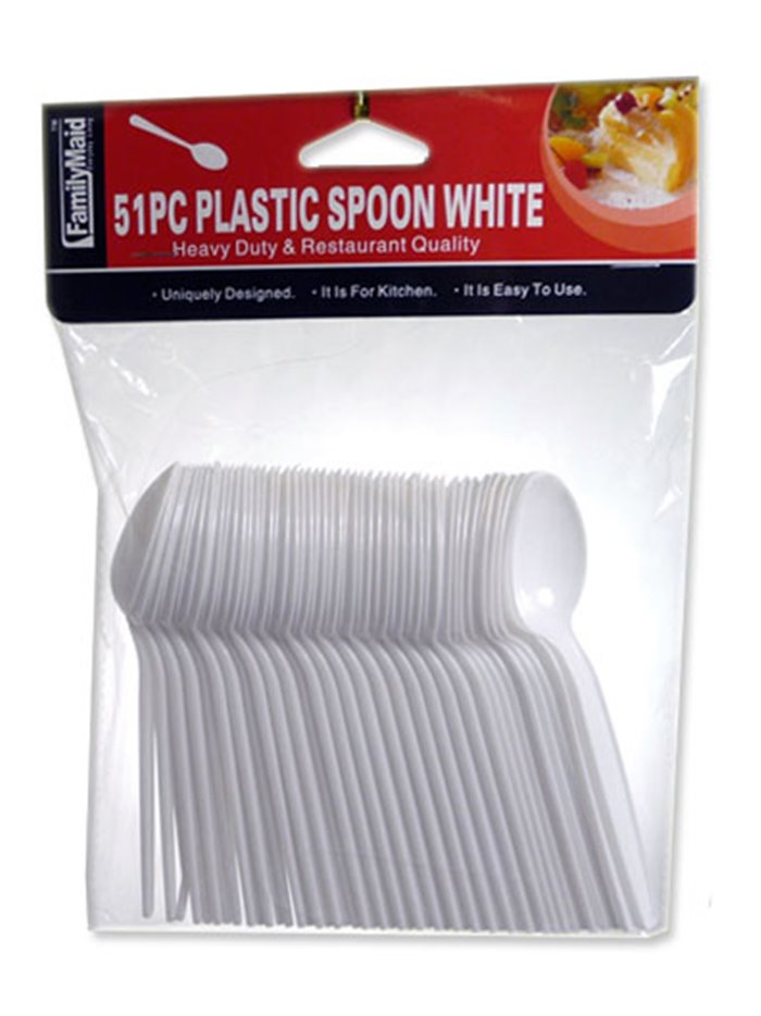 7595 - Plastic Spoons - 48 Pack/51ct - Box:  - Loc: A10