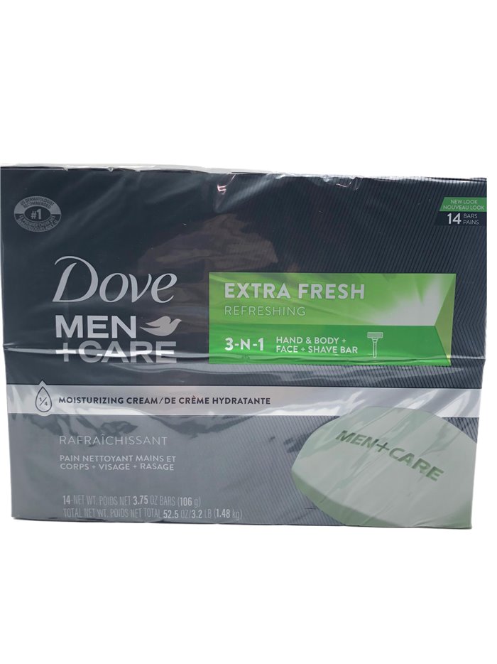 28236 - Dove Men + Care Soap Bar, Extra Fresh - 3.75 oz. (2 Pack) - Box:  - Loc: K7