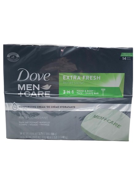 28236 - Dove Men + Care Soap Bar, Extra Fresh - 3.75 oz. (2 Pack) - Box:  - Loc: K7