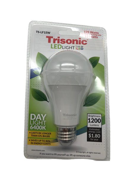 28247 - Trisonic Led Light 125Watts, 1200 Lumens - ( TS-LF15W ) - Box:  - Loc: B0