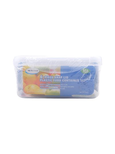 29813 - All for You, Plastic Food Container Snap Lid BPA Free - 6ct. (64oz/2.9oz/12oz) - Box:  - Loc: 32F