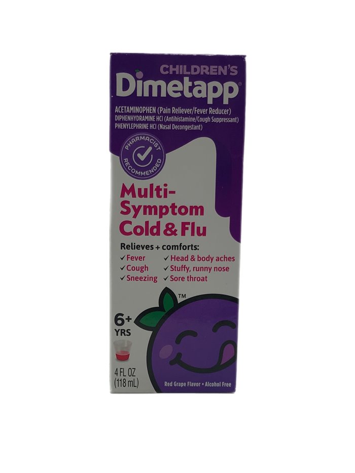 28260 - Dimetapp Children's Multi Symptom Cold & Flu - 4 fl. oz. - Box:  - Loc: K3