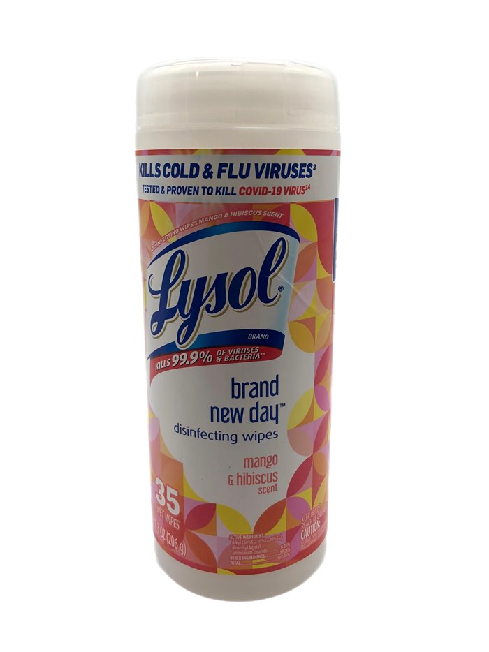 28284 - Lysol Disinfectant Wipes, Mango & Hibiscus Scent - 35ct (3075004) - Box:  - Loc: I8