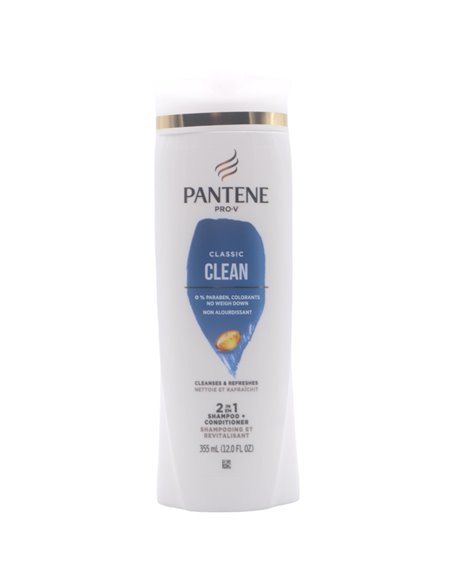 29844 - Pantene Shampoo Classic Clean 2 In 1 USA - 12 fl oz(355ml)/(Case Of 6) - Box:  - Loc: K10