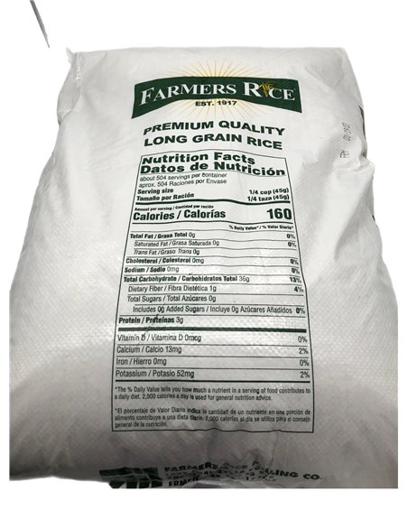 28336 - Farmers Rice ELG 4% - 50 Lb. - Box:  - Loc: S3