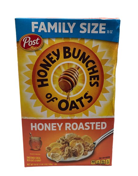 28343 - Post Honey Bunches Of Oats Honey Roasted - 18 oz. (Case of 12) - Box:  - Loc: R4