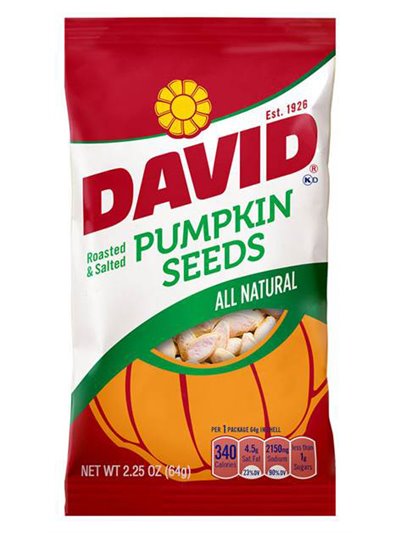 7708 - David Pumpkin Seeds, 2.25 oz. - (12 Pack) - Box:  - Loc: M11