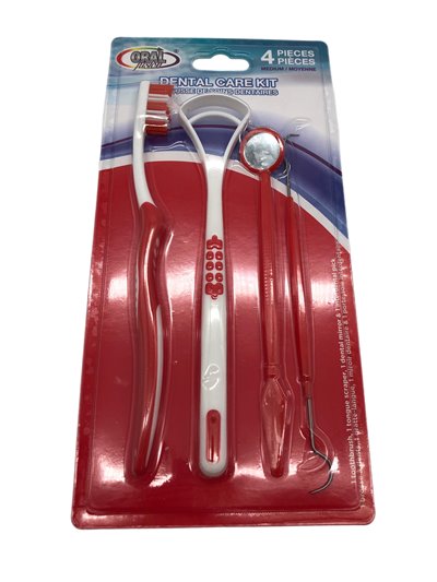 28368 - Oral Fusion Dental Care Kit (Toothbrush, Toungue Scraper, Dental Mirror, Interdental Pick) 4ct. (68063) - Box:  - Loc: K
