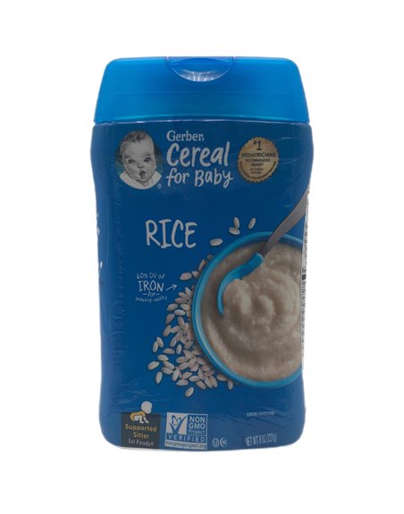 28431 - Gerber Cereal For Baby, Rice  - 8 fl. oz. (Case of 6) - Box:  - Loc: D0