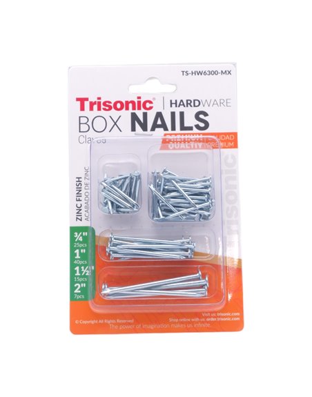 30101 - Trisonic Mix Nails 3/4", 1", 1.5", 2" (TS-HW6300-MX) - - Box:  - Loc: A1