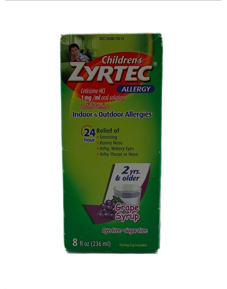 28648 - Zyrtec Allergy Children's, Grape - 8 fl. oz. - Box:  - Loc: K4