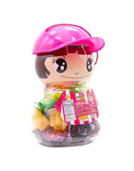 30224 - Juicy Chew Assorted Fruit Jellies, Baseball Girl Jar - 6ct/41.95oz. - Box:  - Loc: L8