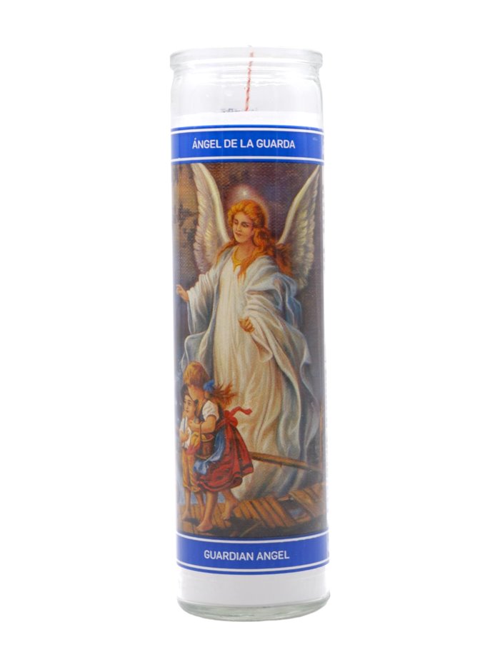30233 - Candle Guadian Angel White  - (Case of 12). 1221 - Box:  - Loc: H11