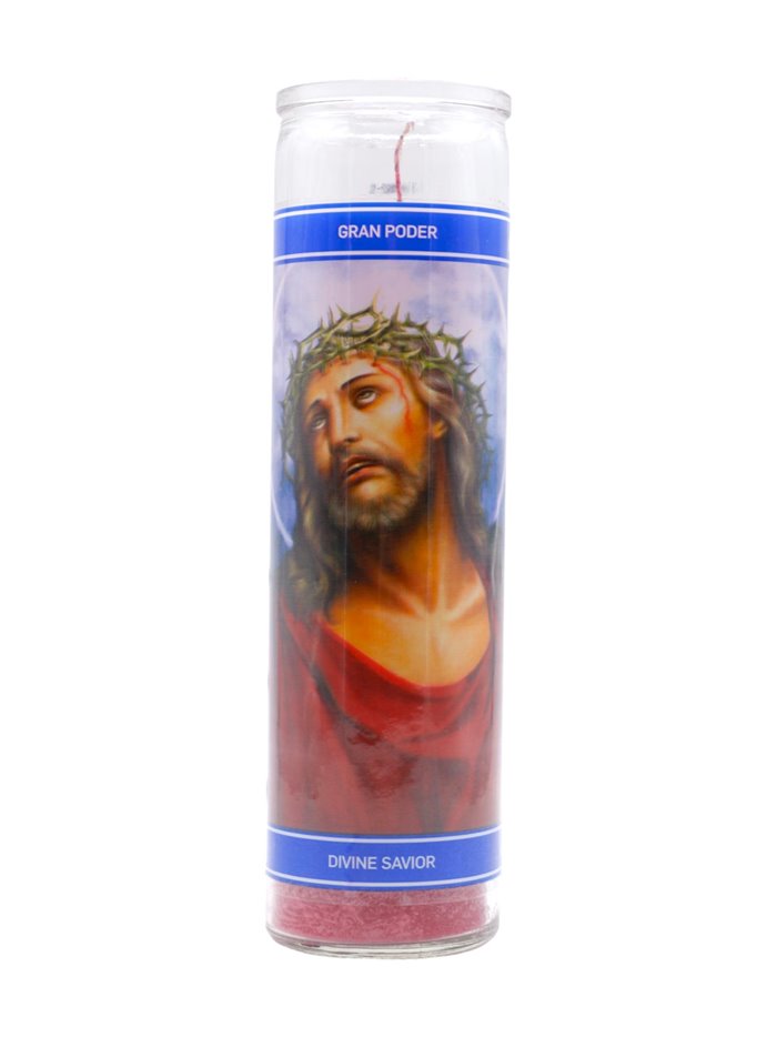 30234 - Candle Divine Savior Red  - (Case of 12). 1218 - Box:  - Loc: H11
