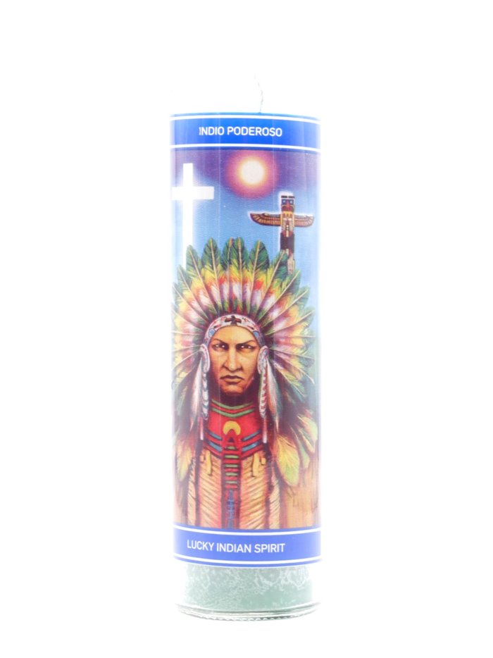 30238 - Candle Lucky Indian Spirit Green  - (Case of 12). 1240 - Box:  - Loc: H11
