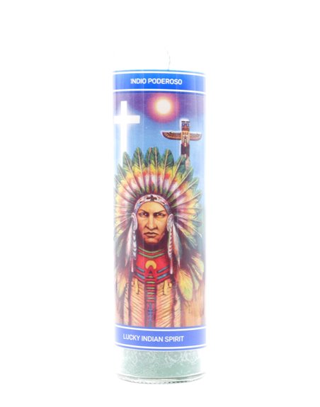 30238 - Candle Lucky Indian Spirit Green  - (Case of 12). 1240 - Box:  - Loc: H11