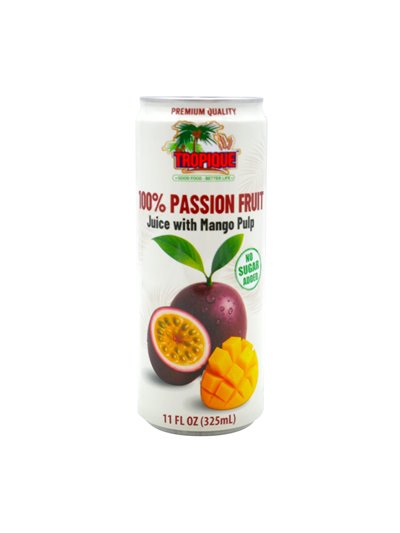 34540 - Tropique Passion Fruit W/ Puplp (No Sugar Added) Juice 11oz. (ase of 24) - Box:  - Loc: R11