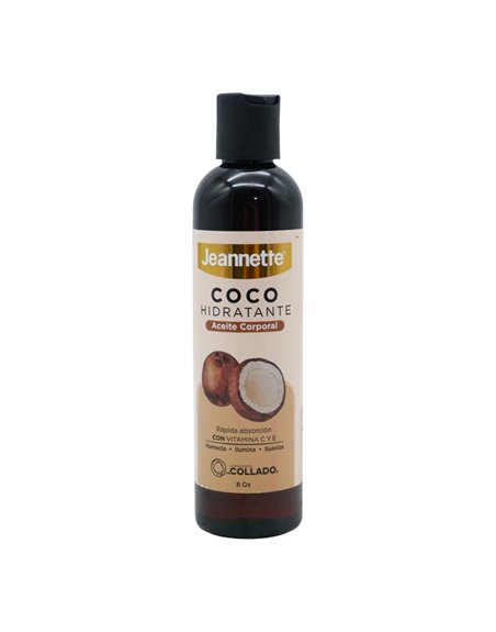 34552 - Jennette. Aceite De Coco ( Coconut Oil ) Humectante Corporal - 8 fl. oz. - Box:  - Loc: O3