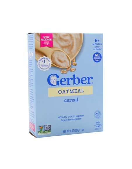 34621 - Gerber Cereal For Baby, Oatmeal  - 8 fl. oz. (Case of 5) - Box:  - Loc: D0