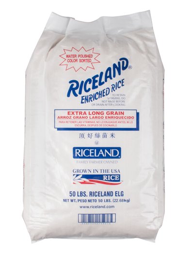 2529 - Riceland Rice ELG 4% - 50lb. - Box:  - Loc: S3