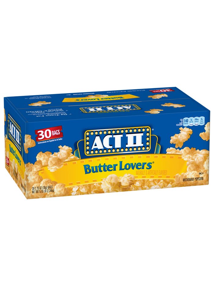 2553 - Act II Butter Lovers (Palomitas) - 32 Bags - Box:  - Loc: M2