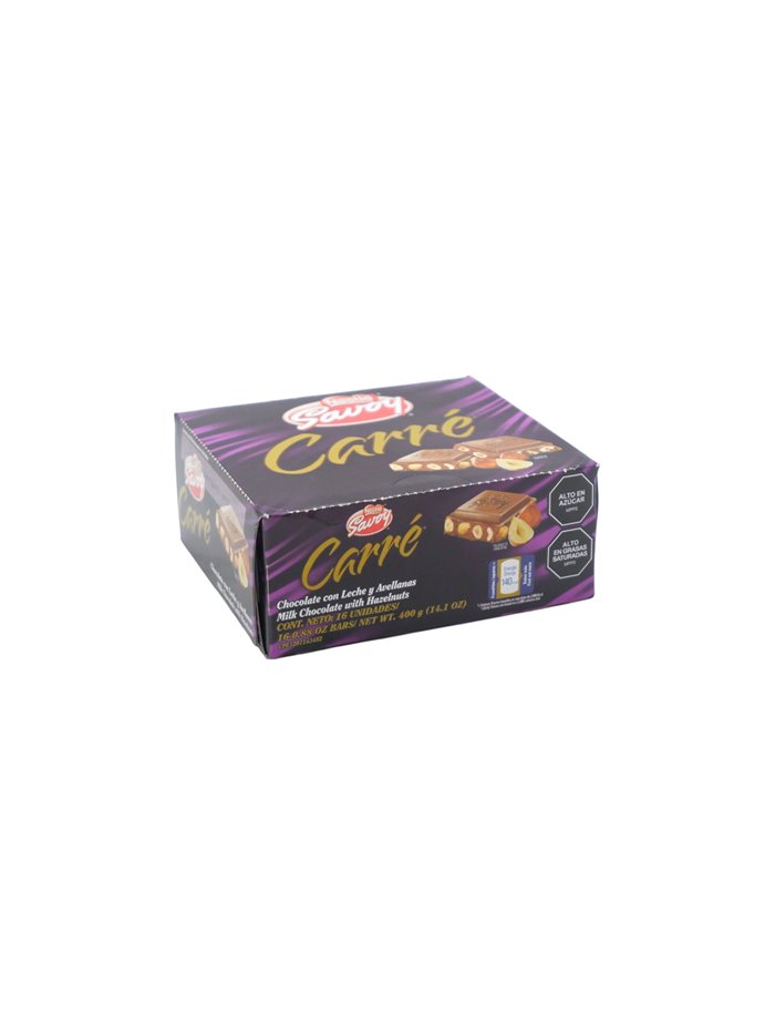 34662 - Nestle. Savory Carré Chocolate W/ Hazelnuts. - 14.1oz. (Case of 8) - Box:  - Loc: F12